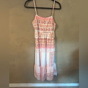 Strappy summer maxi dress boho print